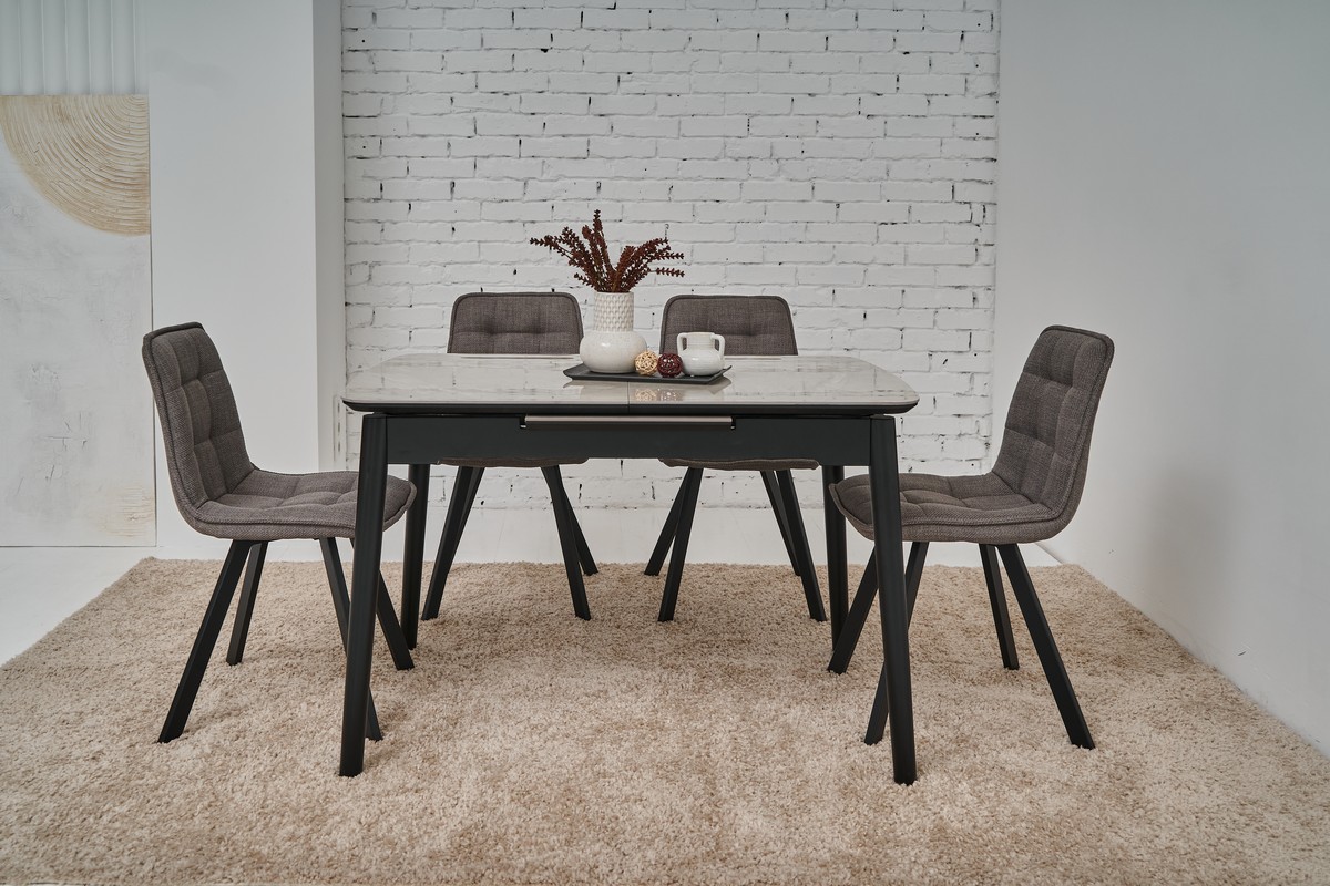 Керамічний стіл TM-76 калакатта мармур (сіра кераміка) + чорний 4