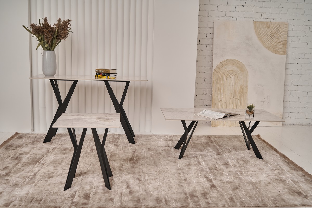 Консоль "Тео" б'янко карарра + чорний 3