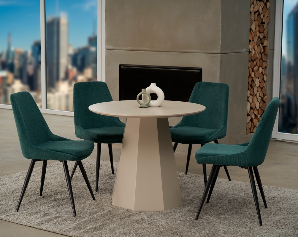 Стіл круглий поліуретановий МДФ TM-200-1 теплий пісок 10