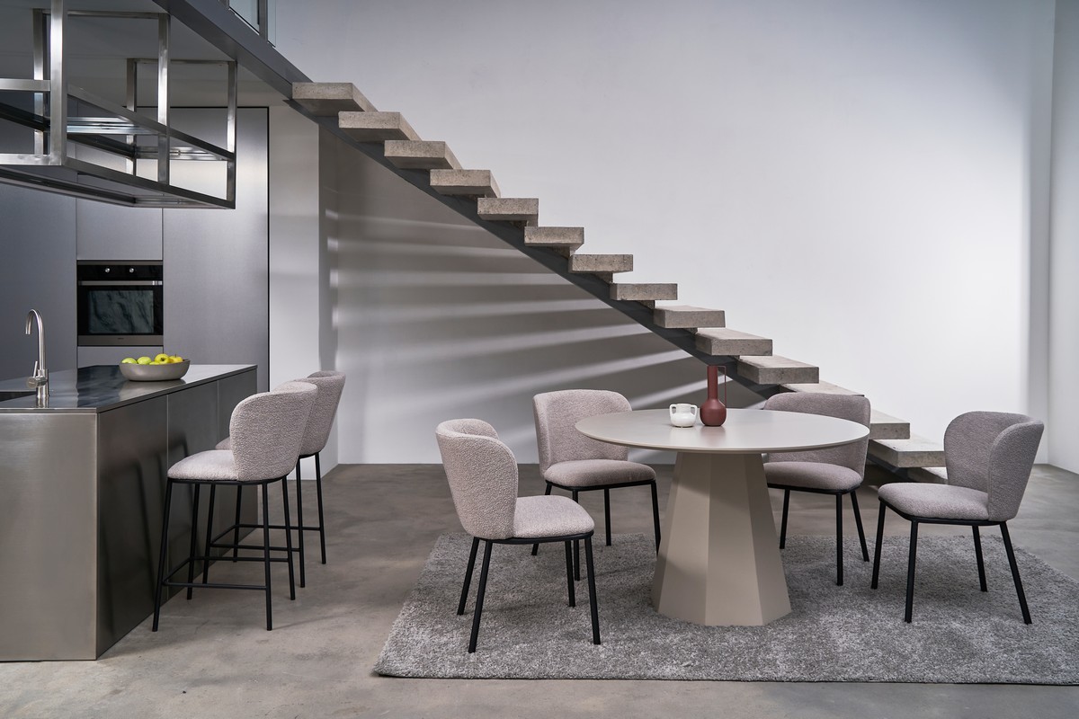 Стіл круглий поліуретановий МДФ TM-200 теплий пісок 7