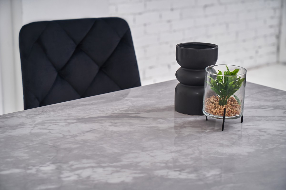 Обідній керамічний стіл TM-100 ребекка грей + чорний 5