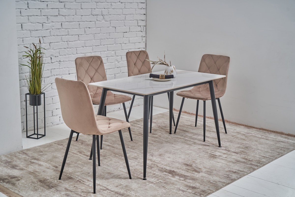 Стілець N-41 капучино велюр + чорний 10