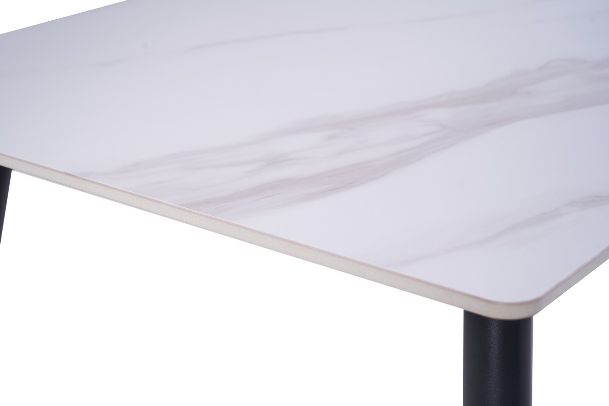 Обідній керамічний стіл TM-100 олімпо вайт + чорний 7