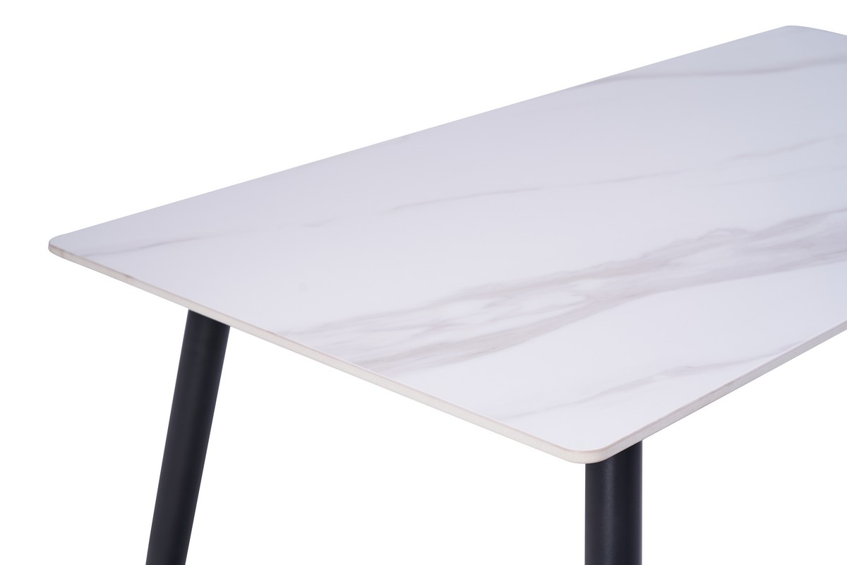 Обідній керамічний стіл TM-100 олімпо вайт + чорний 8