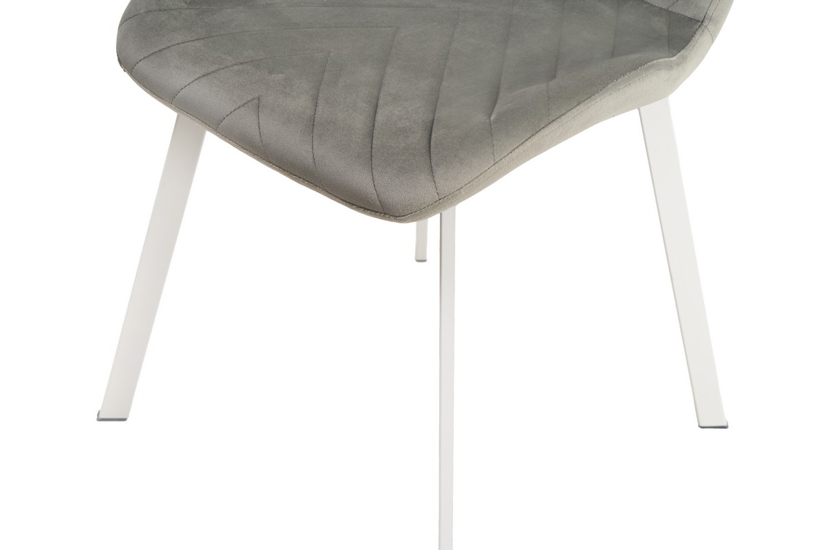 Стілець N-54 світло-сірий велюр + білий 8