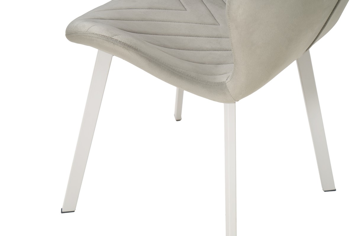 Стілець N-54 світло-сірий велюр + білий 9