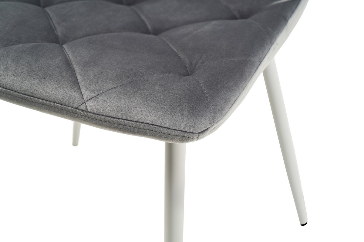 Стілець N-41 світло-сірий велюр + білий 8
