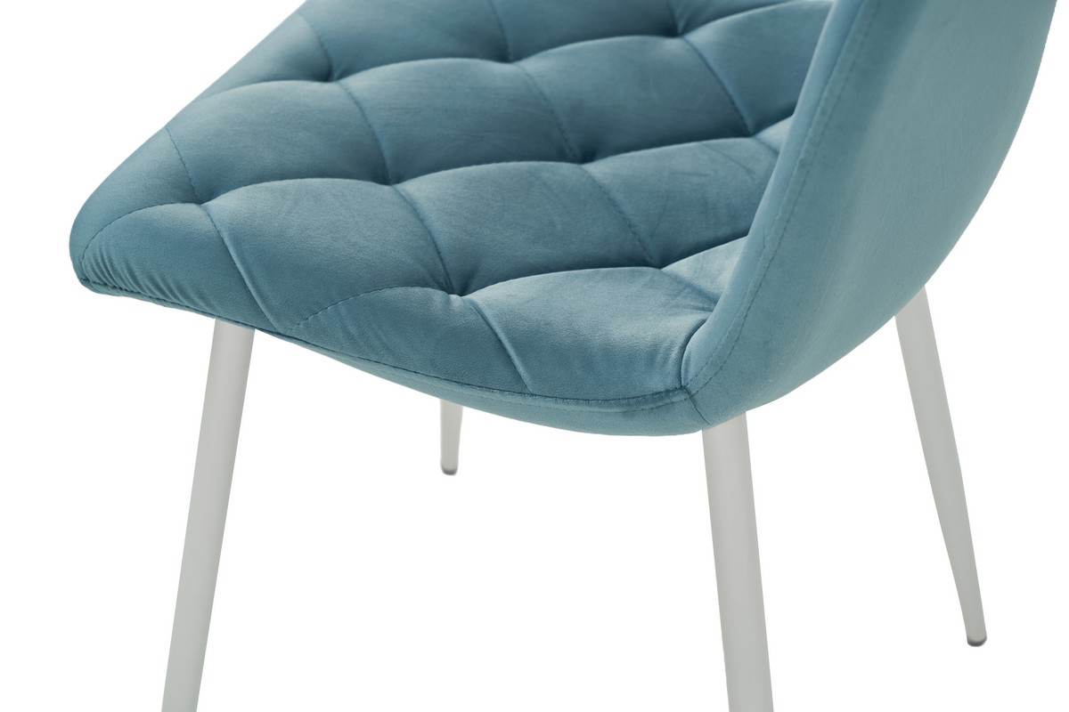Стілець N-41 блакитний топаз велюр + білий 7