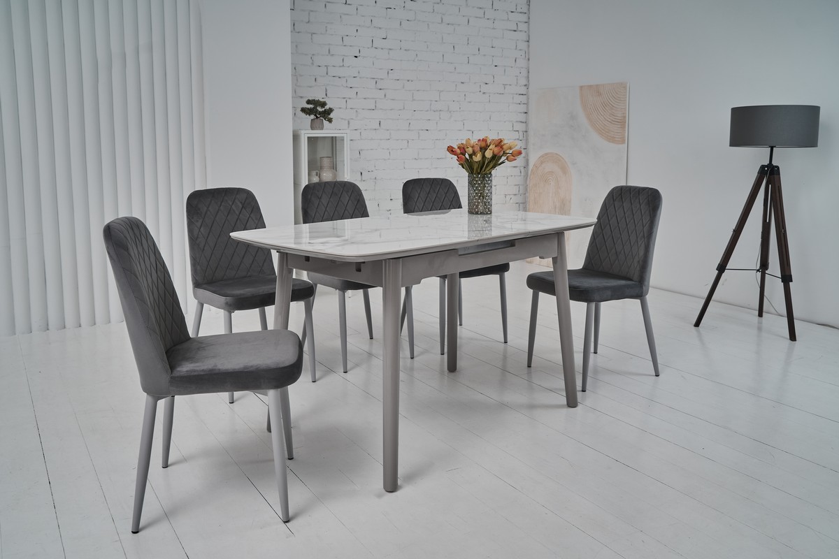 Керамічний стіл TM-84 каса вайт + сірий 2