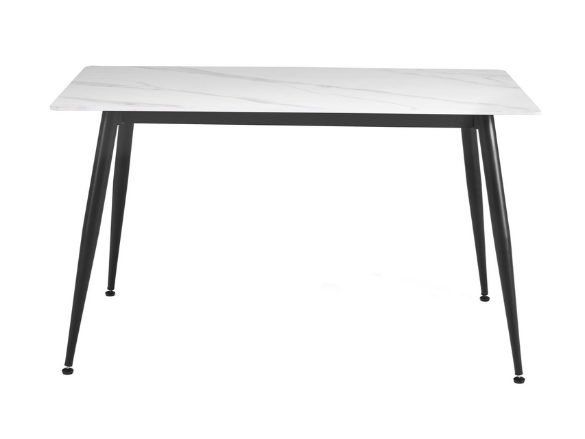 Обідній керамічний стіл TM-100 білий мармур + чорний 7