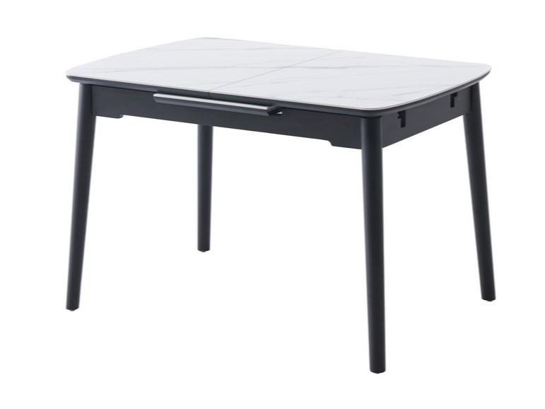 Керамічний стіл TM-76 білий мармур + чорний 9