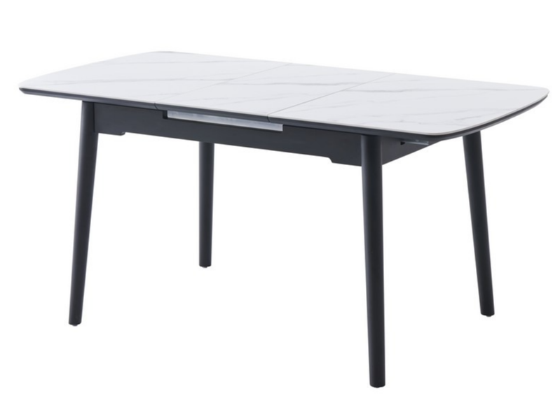 Керамічний стіл TM-76 білий мармур + чорний 10