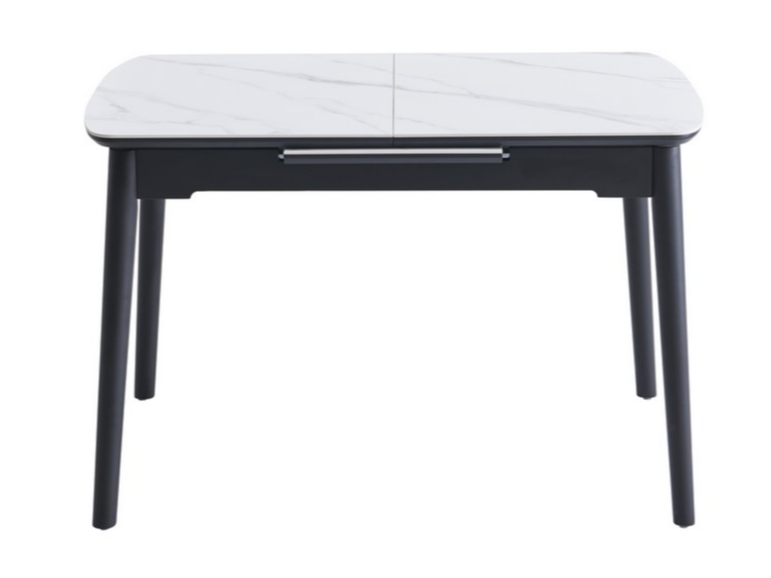Керамічний стіл TM-76 білий мармур + чорний 8