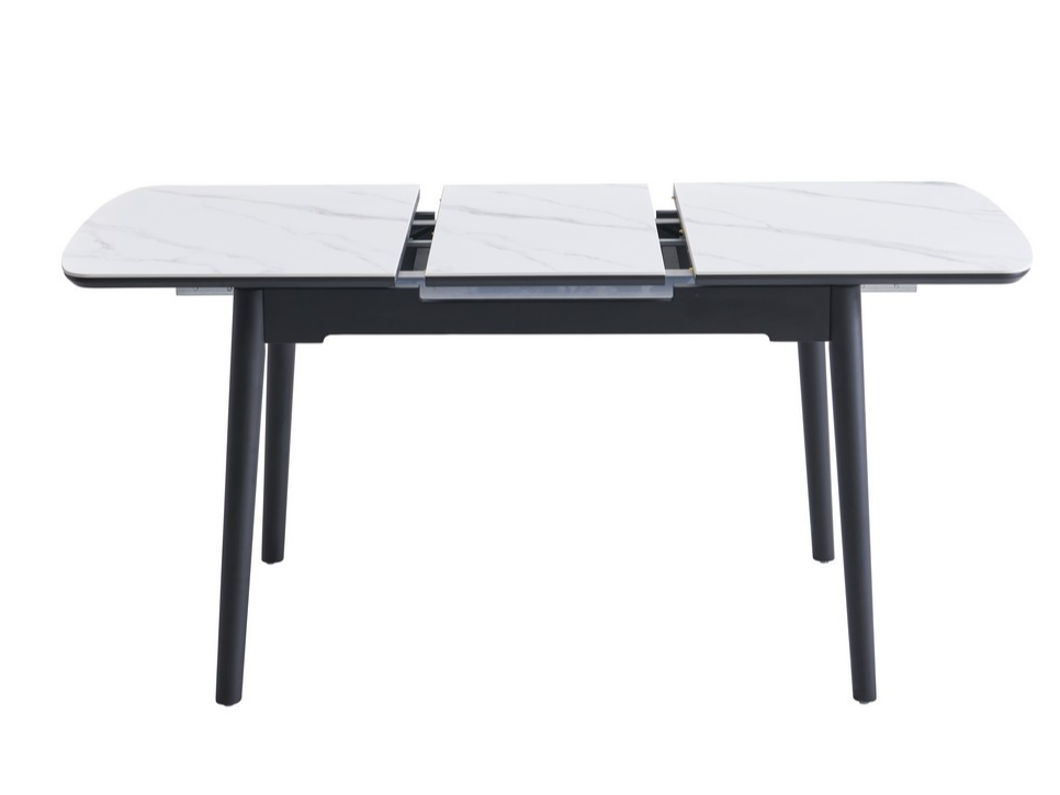 Керамічний стіл TM-76 білий мармур + чорний 7