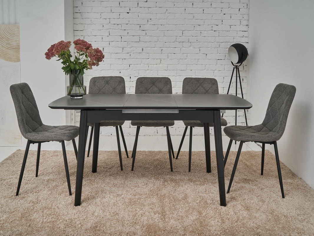 Керамічний стіл  TM-76 петра грей + чорний