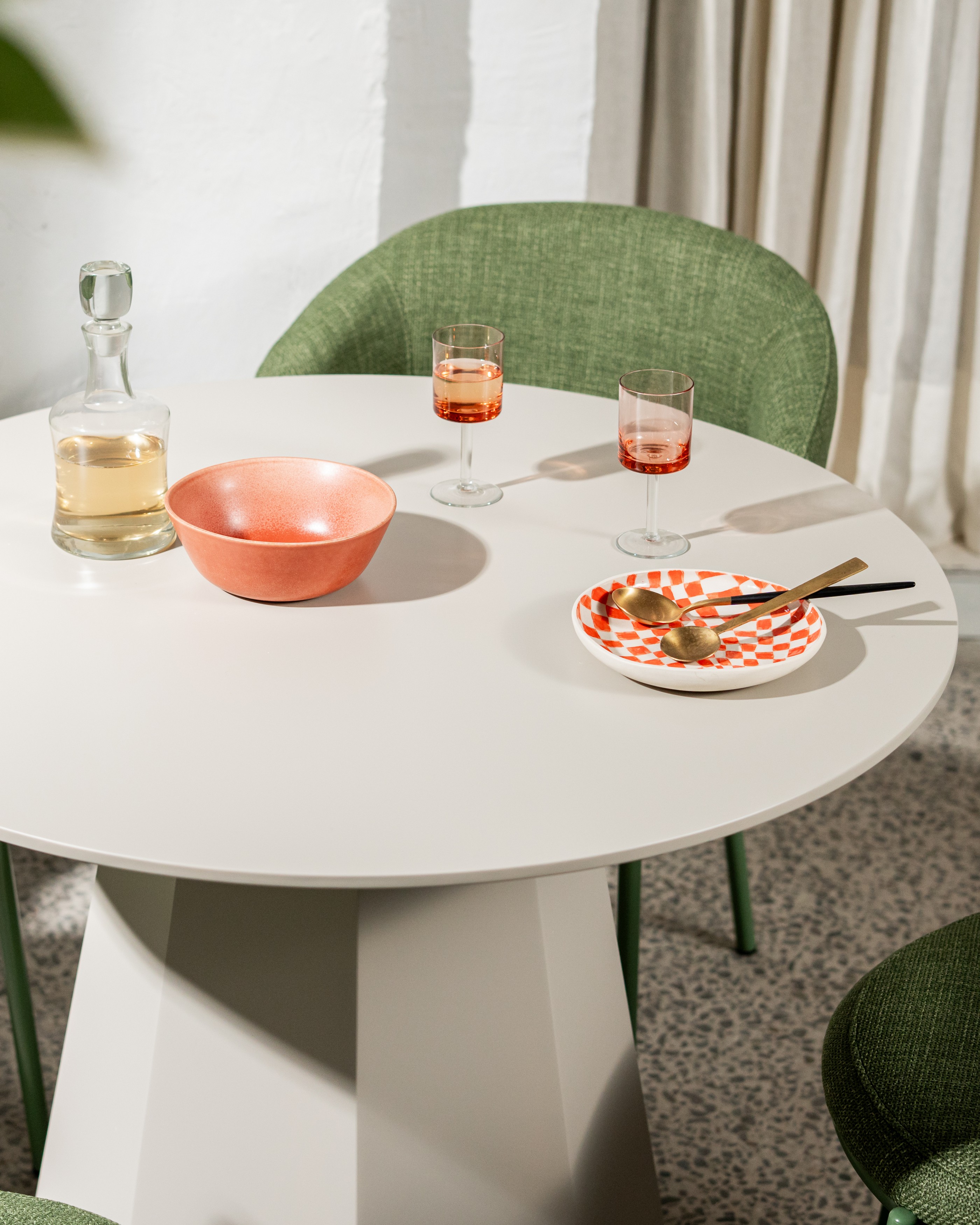 Стіл круглий поліуретановий МДФ TM-200-1 теплий пісок 5