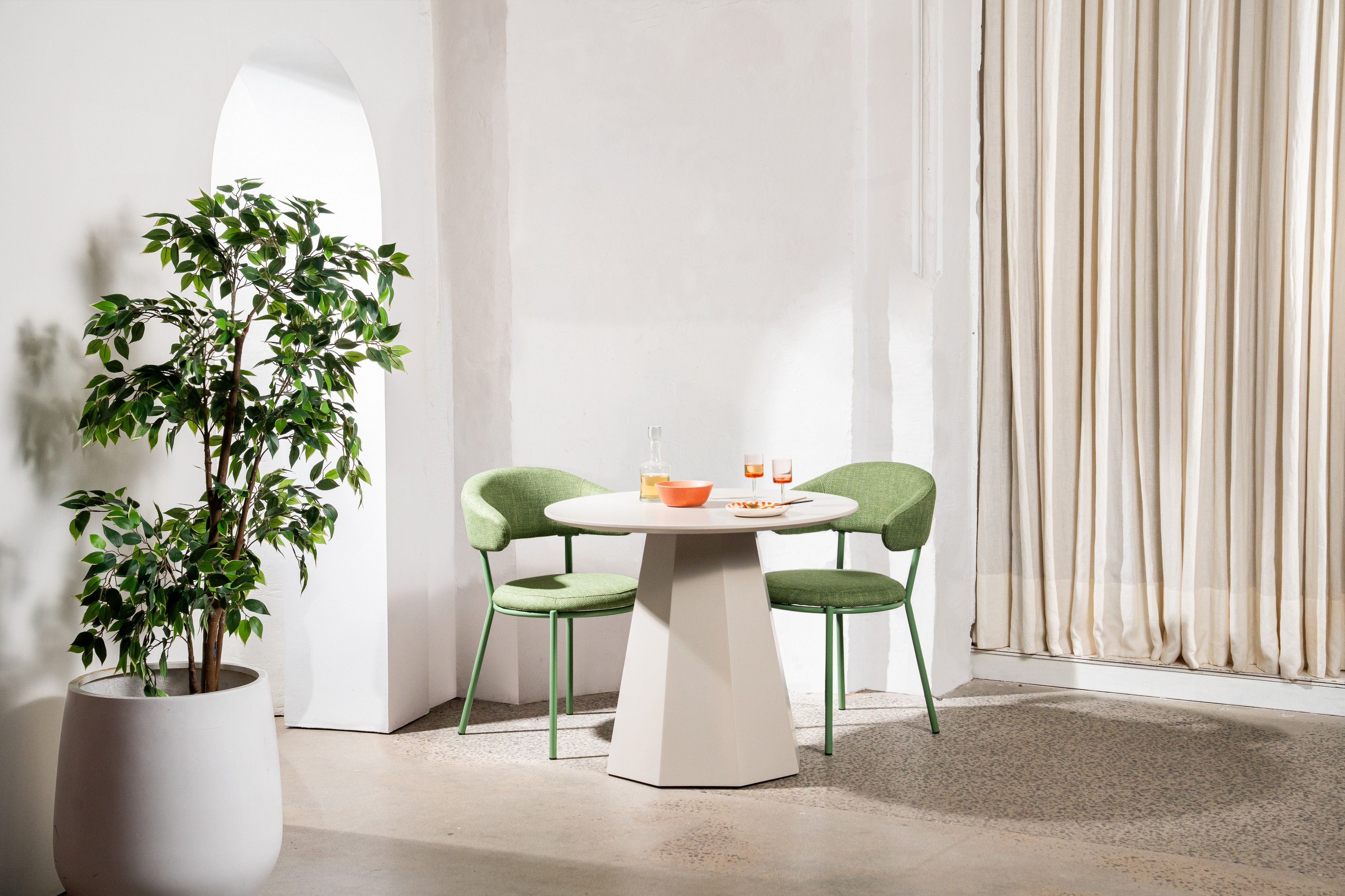 Стіл круглий поліуретановий МДФ TM-200-1 теплий пісок 2