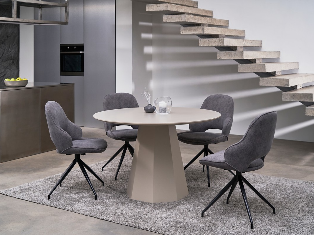 Стіл круглий поліуретановий МДФ TM-200 теплий пісок