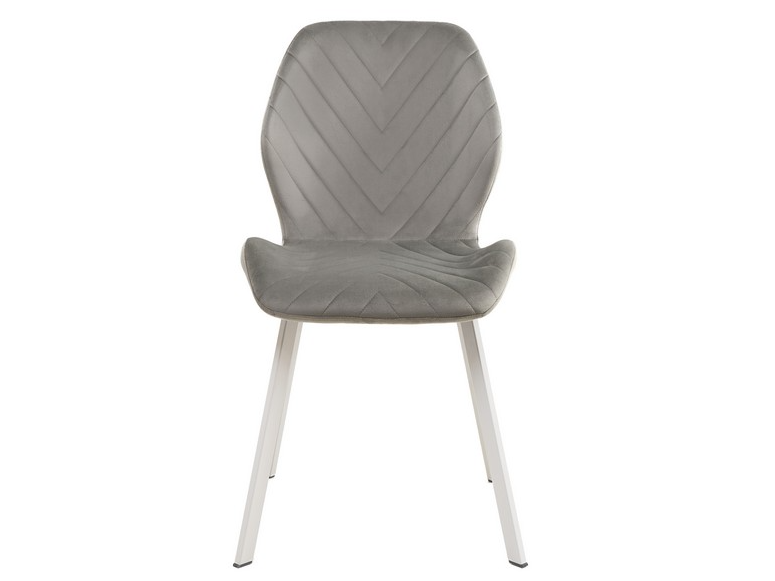 Стілець N-54 світло-сірий велюр + білий 5