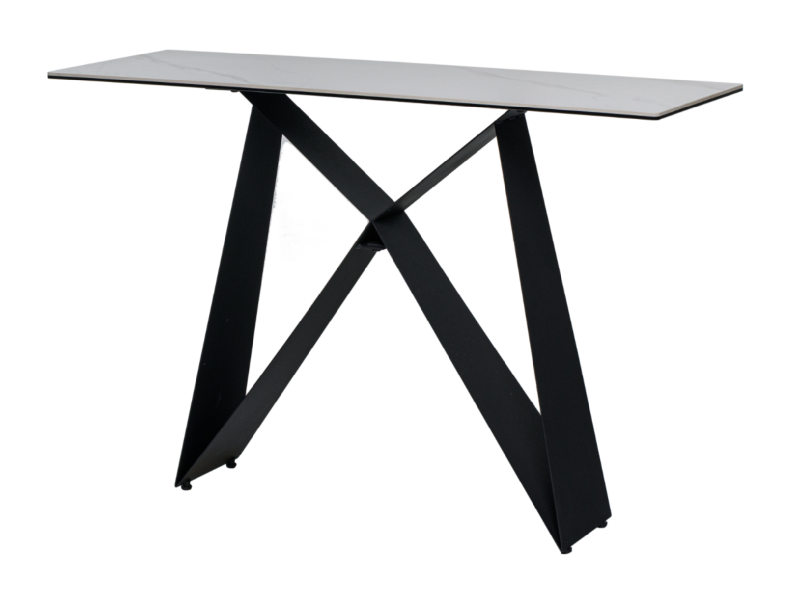 Консоль "Бруно" білий мармур + чорний