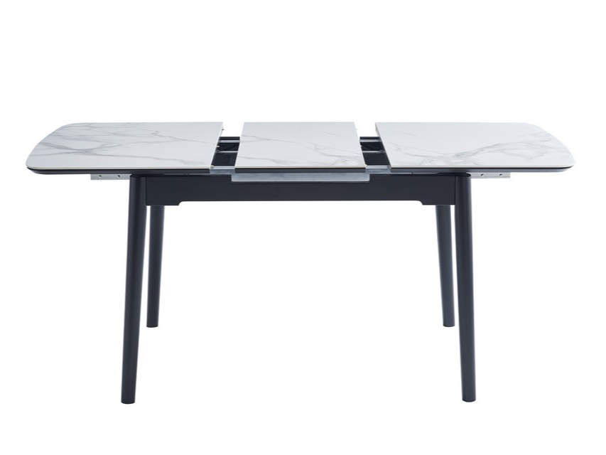 Керамічний стіл TM-87 білий мармур + чорний 3