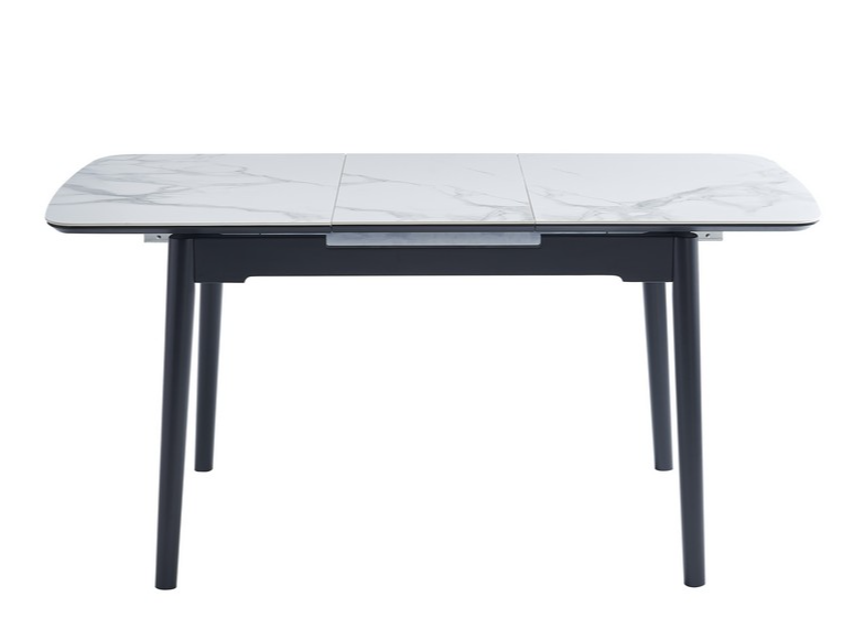 Керамічний стіл TM-87 білий мармур + чорний 2