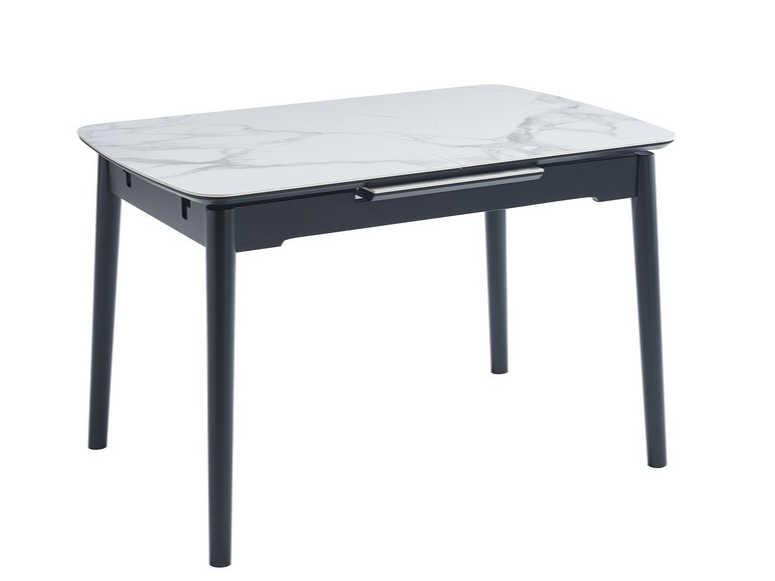 Керамічний стіл TM-87 білий мармур + чорний 5