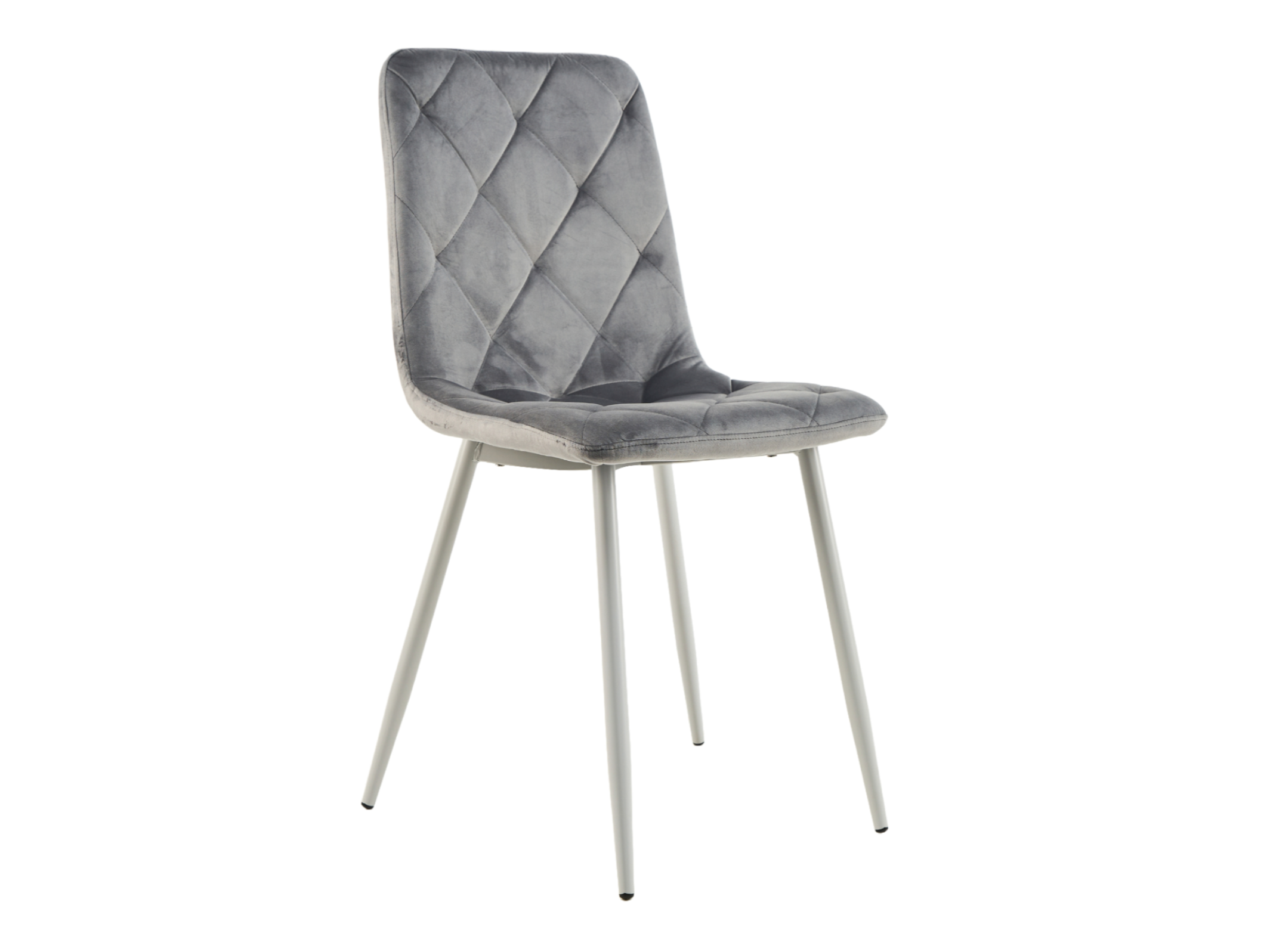 Стілець N-41 світло-сірий велюр + білий