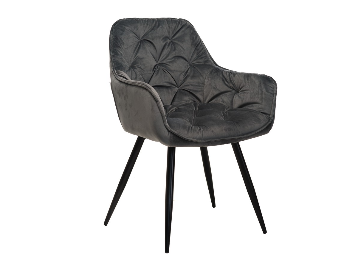 Стілець M-65 сірий велюр + чорний