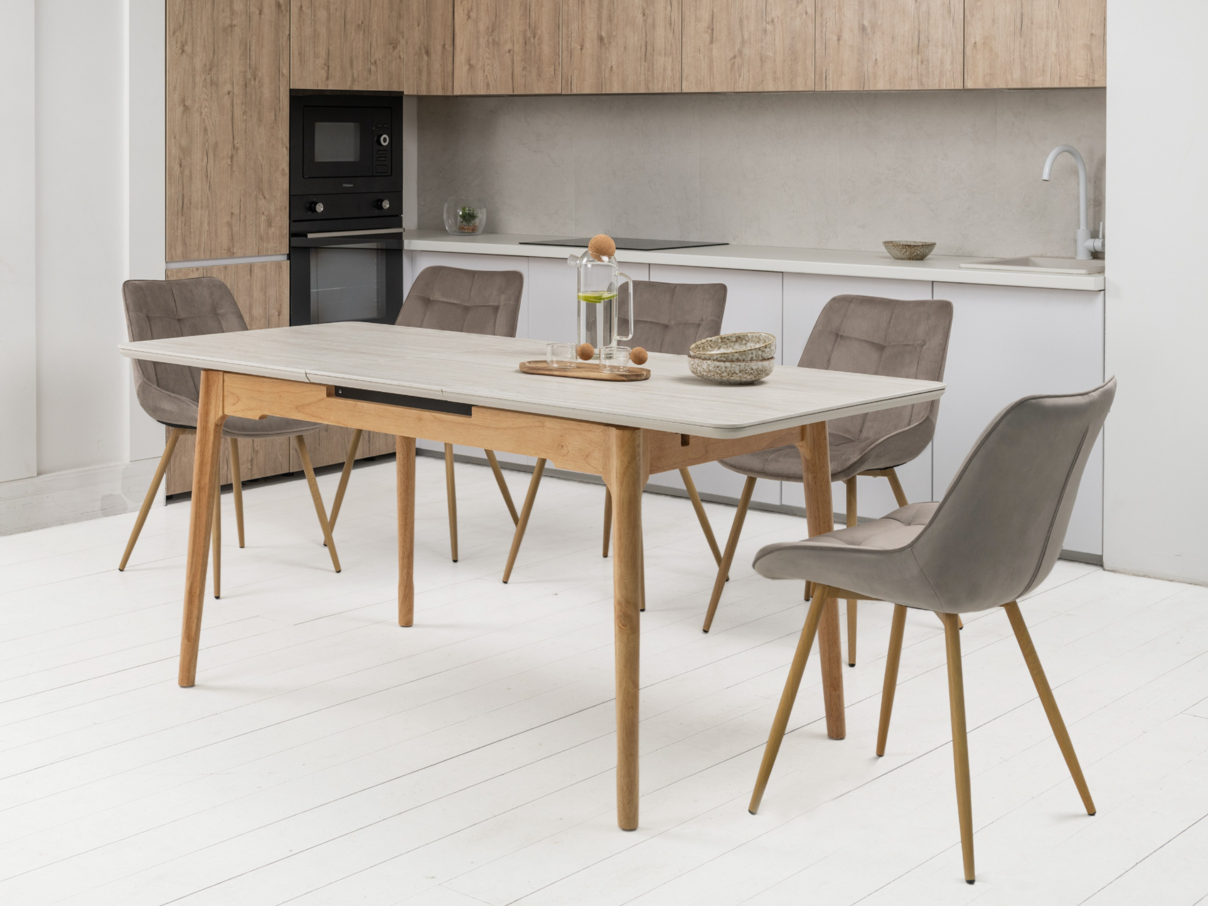 Стілець N-45 капучино велюр + дуб 10