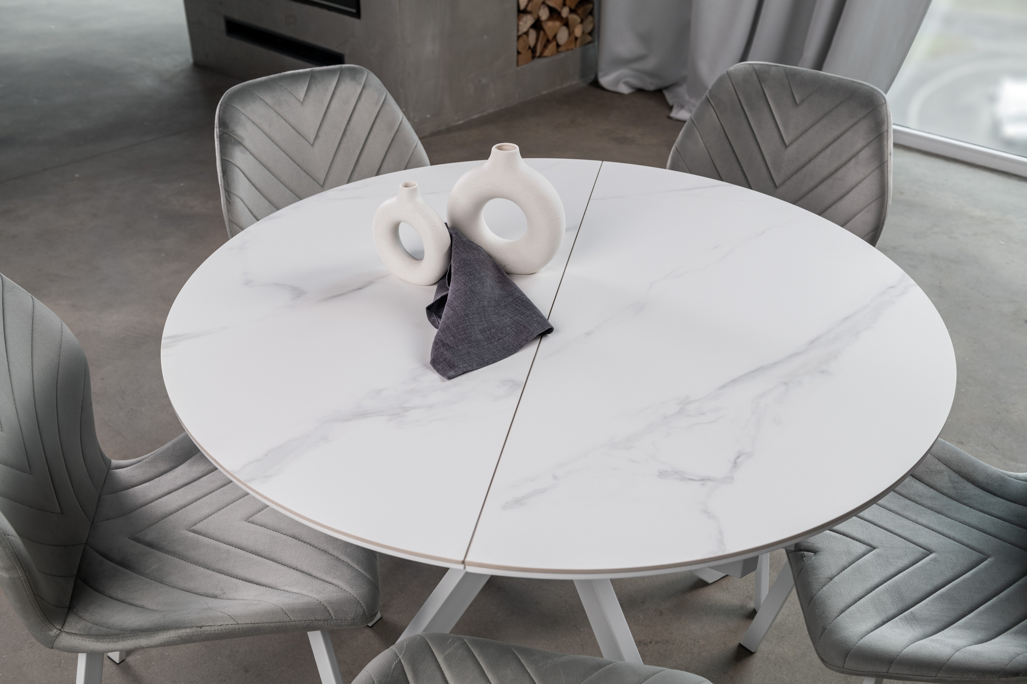 Керамічний стіл Офелія TML-1250 калакатта крістал + білий 9