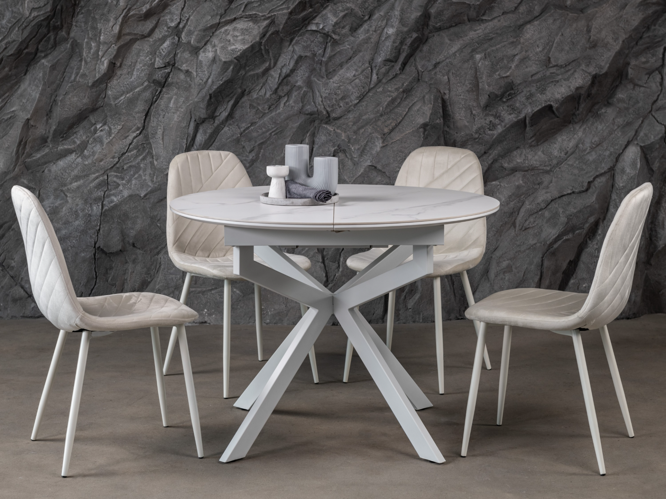 Керамічний стіл Офелія TML-1250 калакатта крістал + білий 4