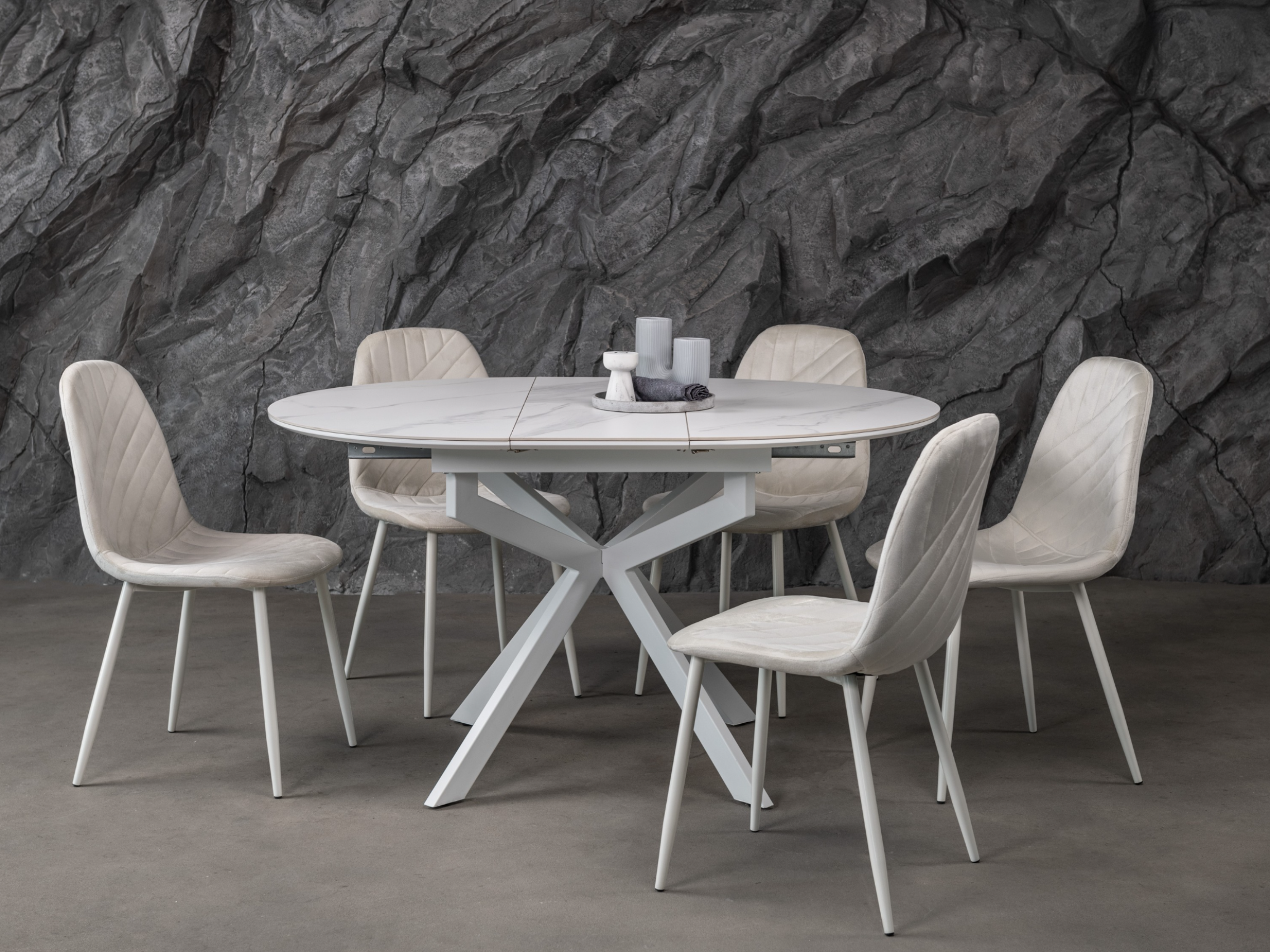 Керамічний стіл Офелія TML-1250 калакатта крістал + білий 2