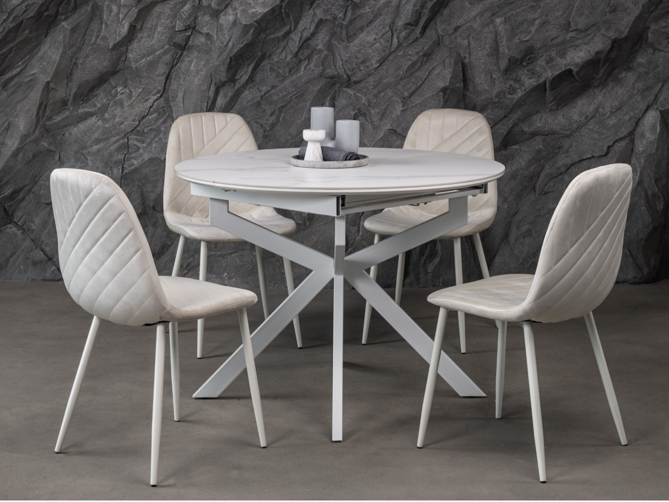 Керамічний стіл Офелія TML-1250 калакатта крістал + білий 5