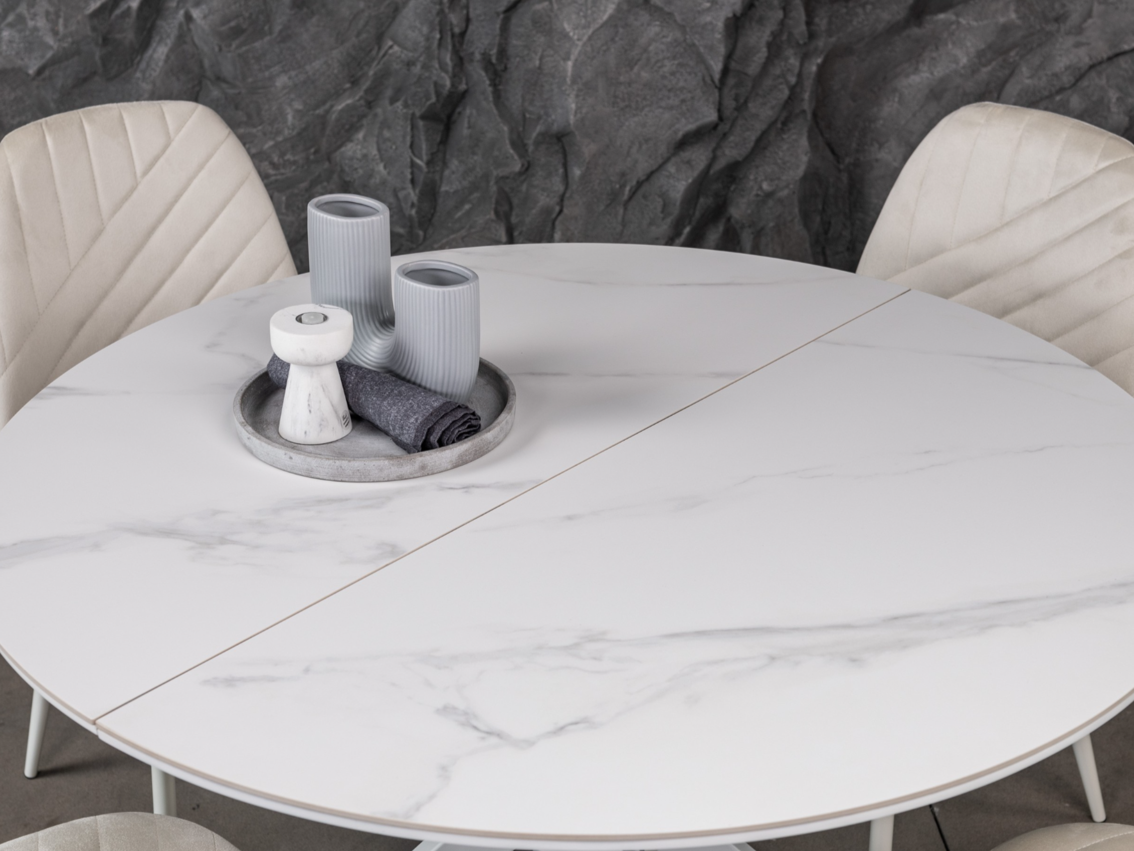 Керамічний стіл Офелія TML-1250 калакатта крістал + білий 6