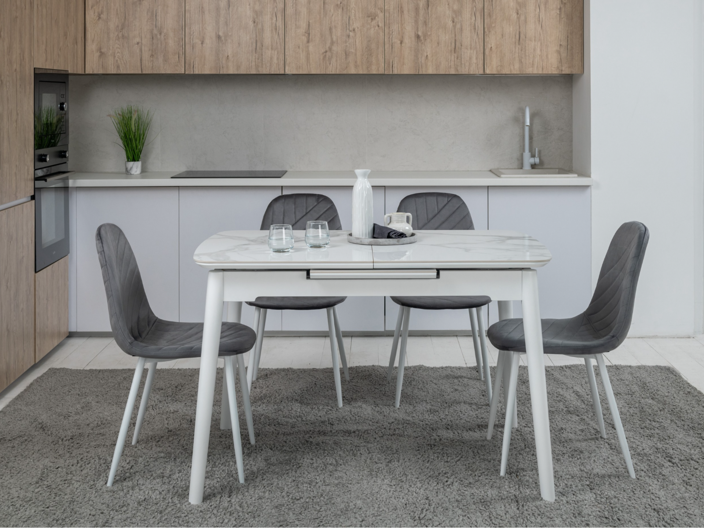 Керамічний стіл  TM-76 вайт клауд + білий 3