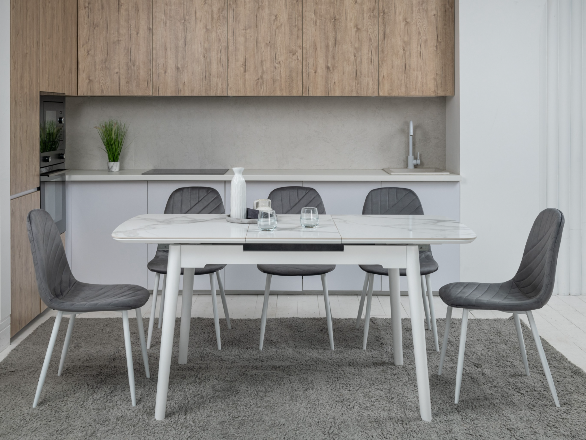 Керамічний стіл  TM-76 вайт клауд + білий 4