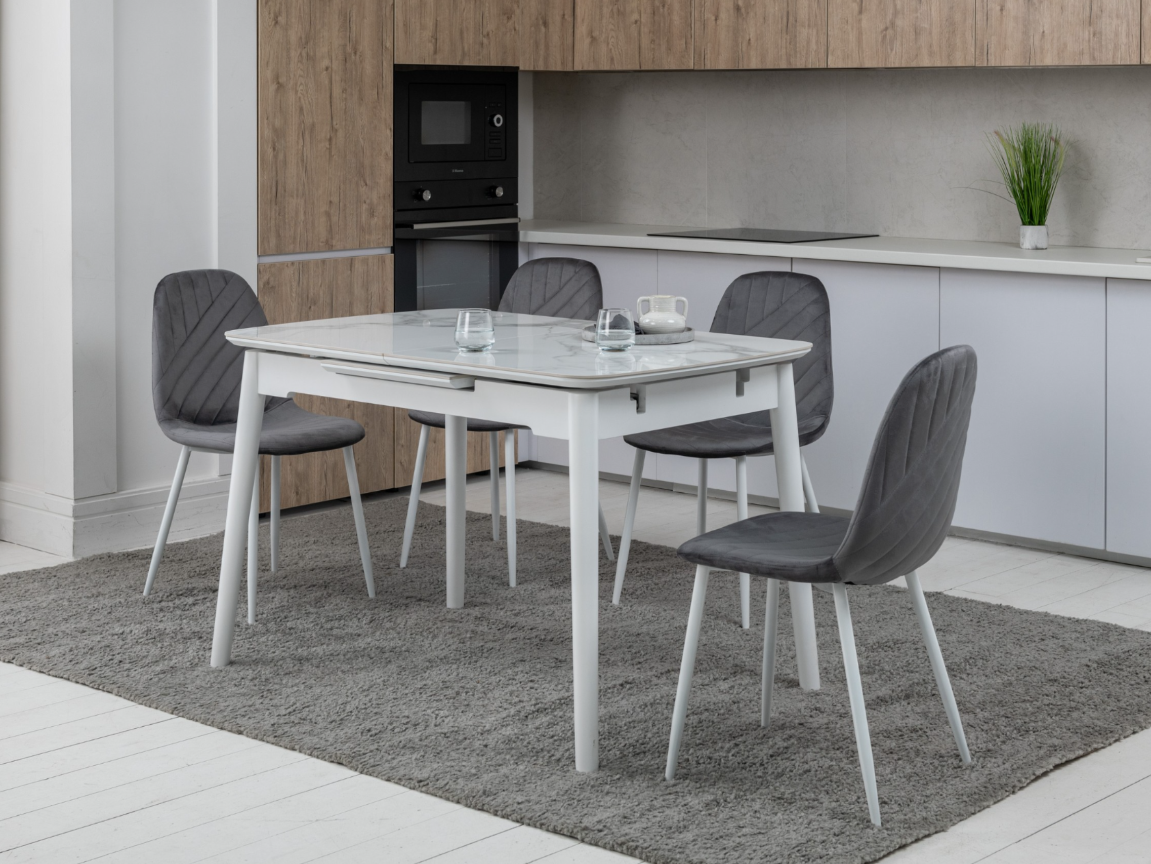 Керамічний стіл  TM-76 вайт клауд + білий 2