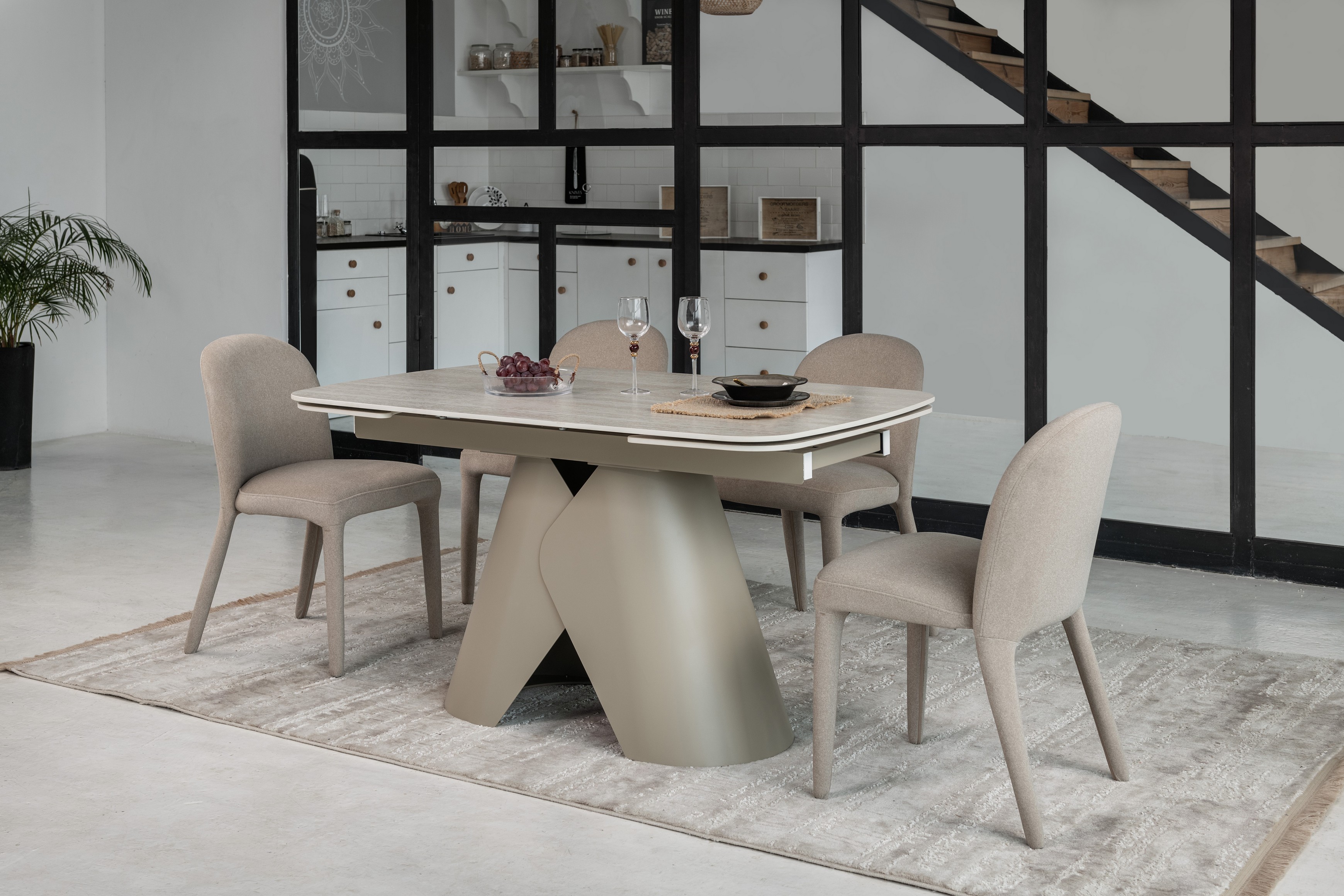 Керамічний стіл Паріс TML-997-1 крема марфіль + бежевий 3