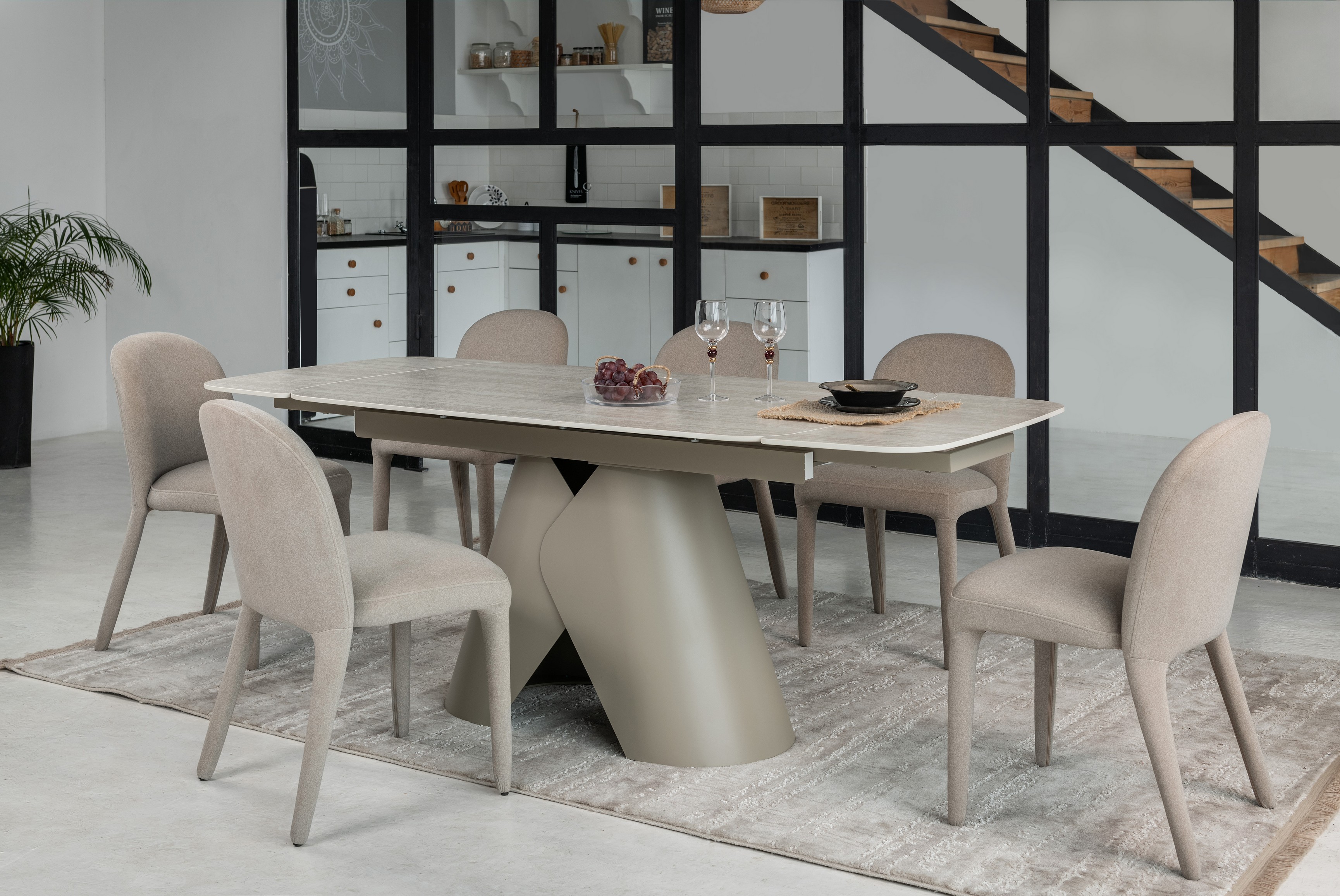 Керамічний стіл Паріс TML-997-1 крема марфіль + бежевий 2