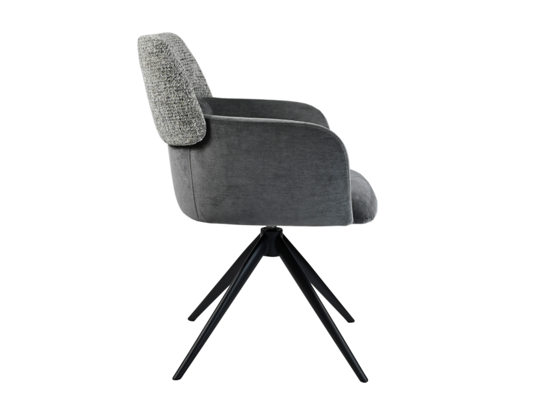 Стілець поворотний R-165 попільний + чорний 2