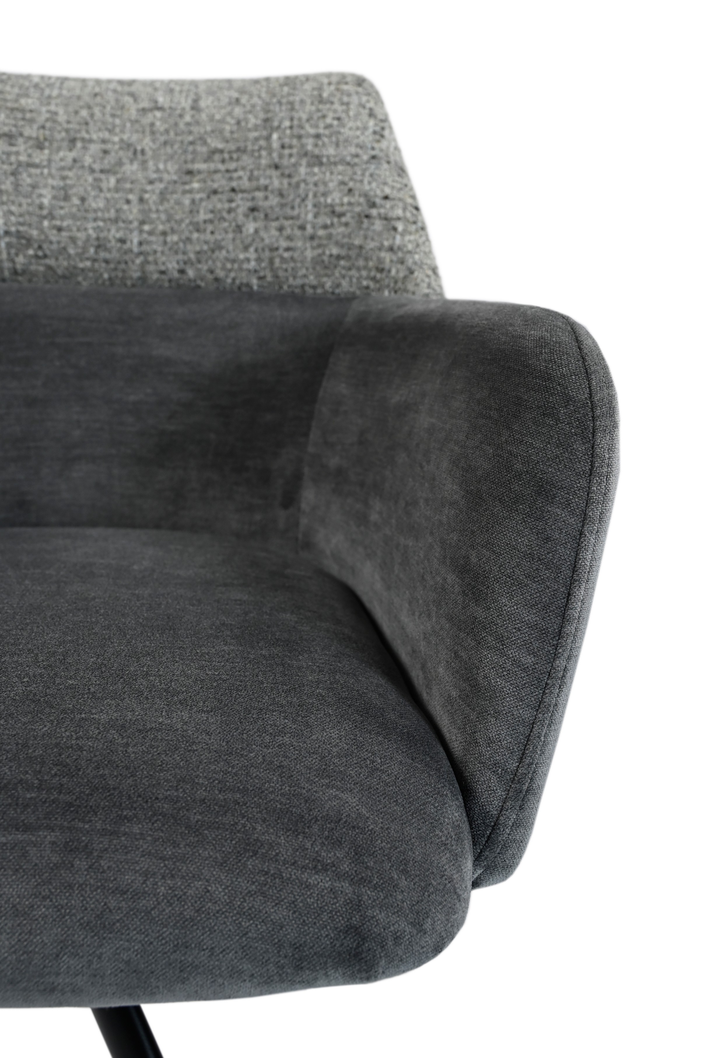 Стілець поворотний R-165 попільний + чорний 8