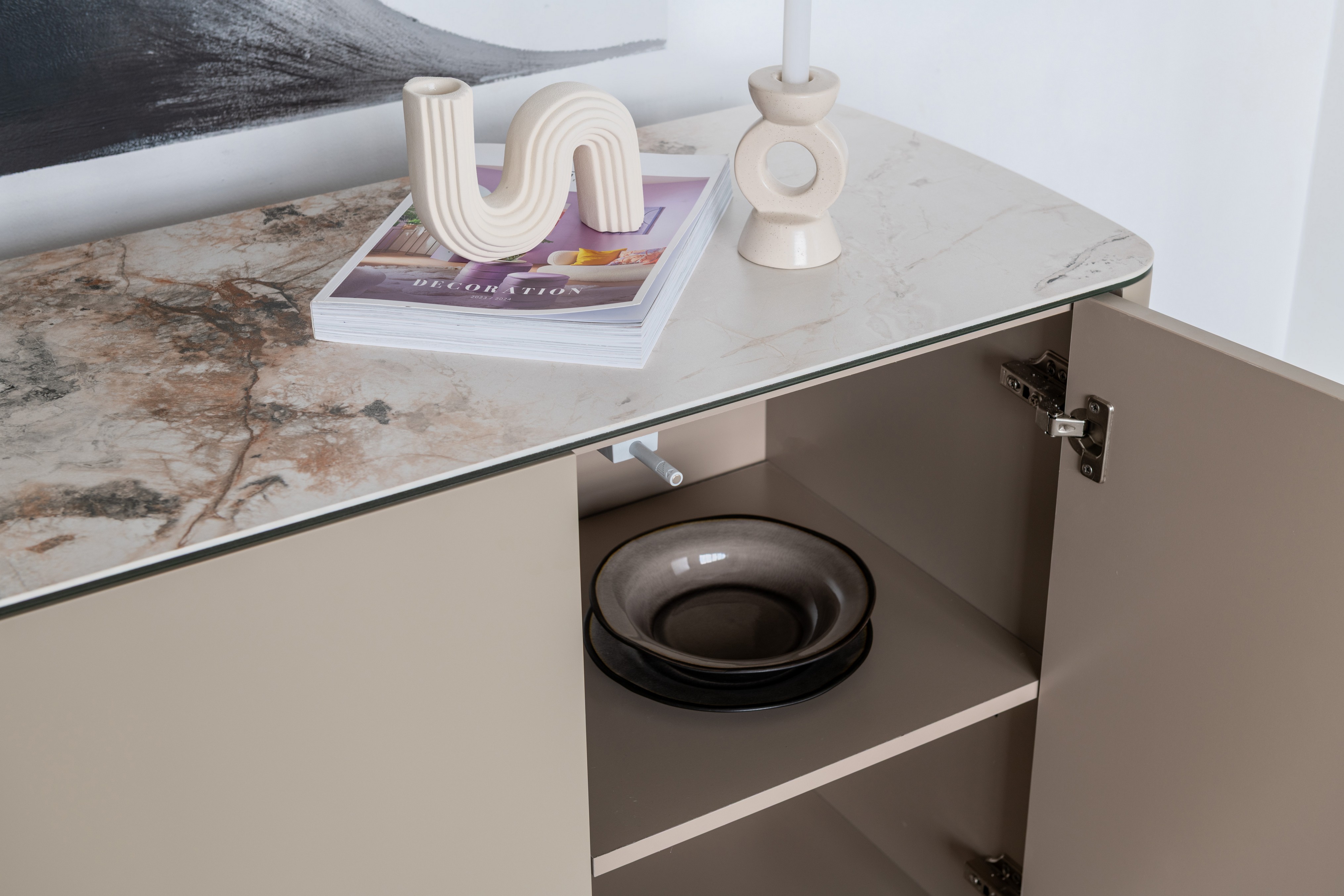 Буфет "Крістіано" аврора голд + бежевий 6