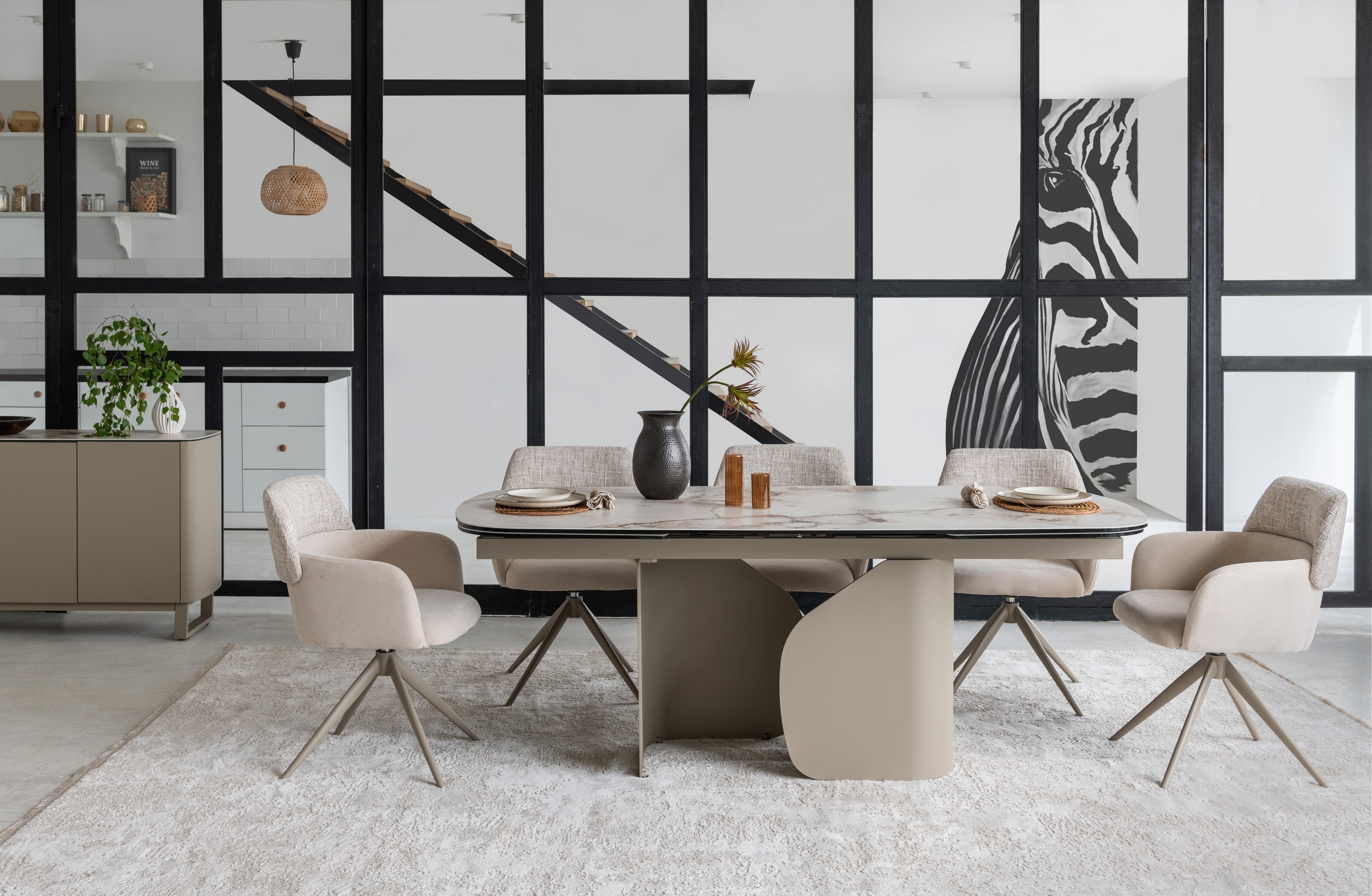 Керамічний стіл Крістіано TML-1300 аврора голд + бежевий 4