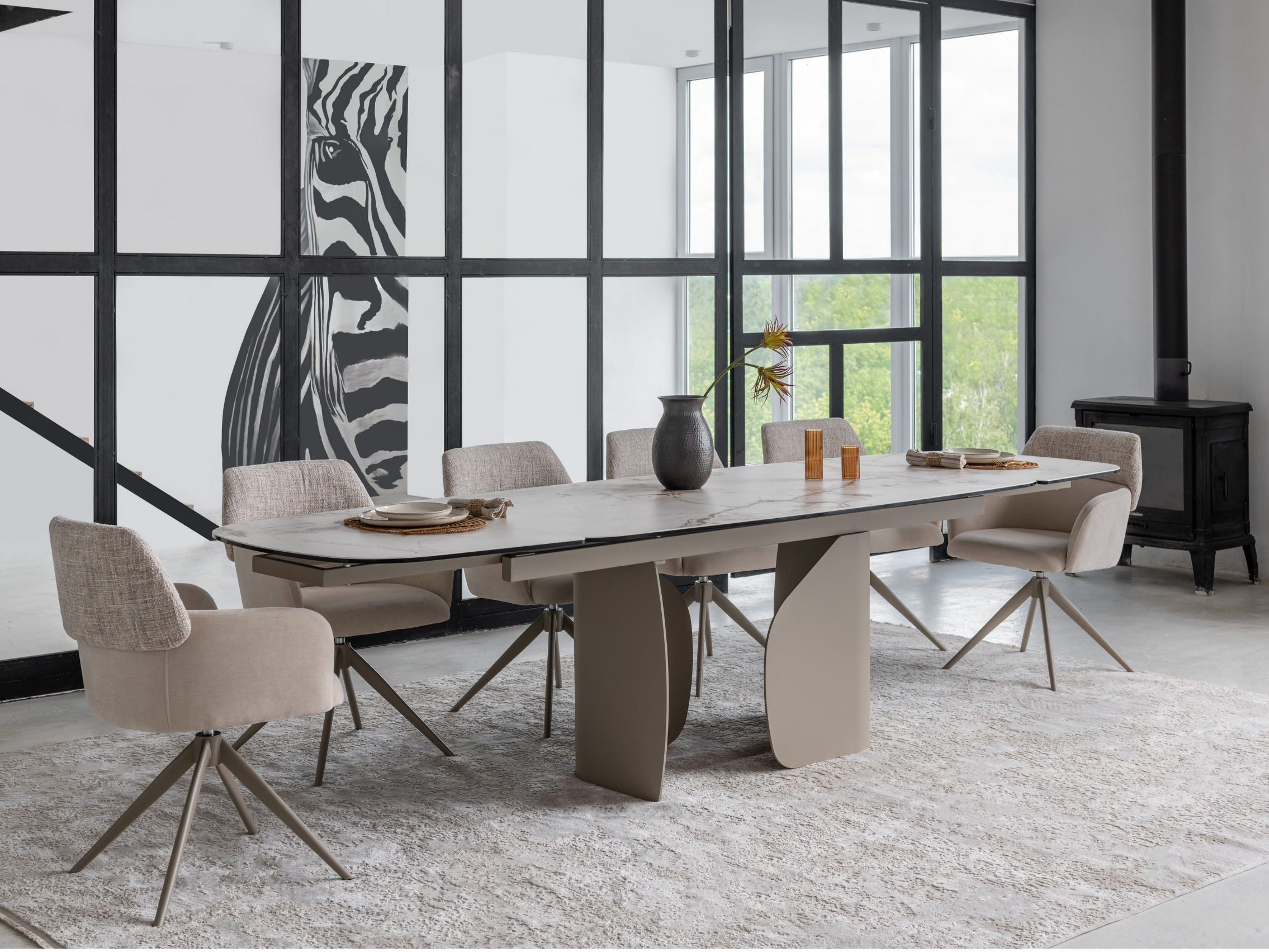 Керамічний стіл Крістіано TML-1300 аврора голд + бежевий