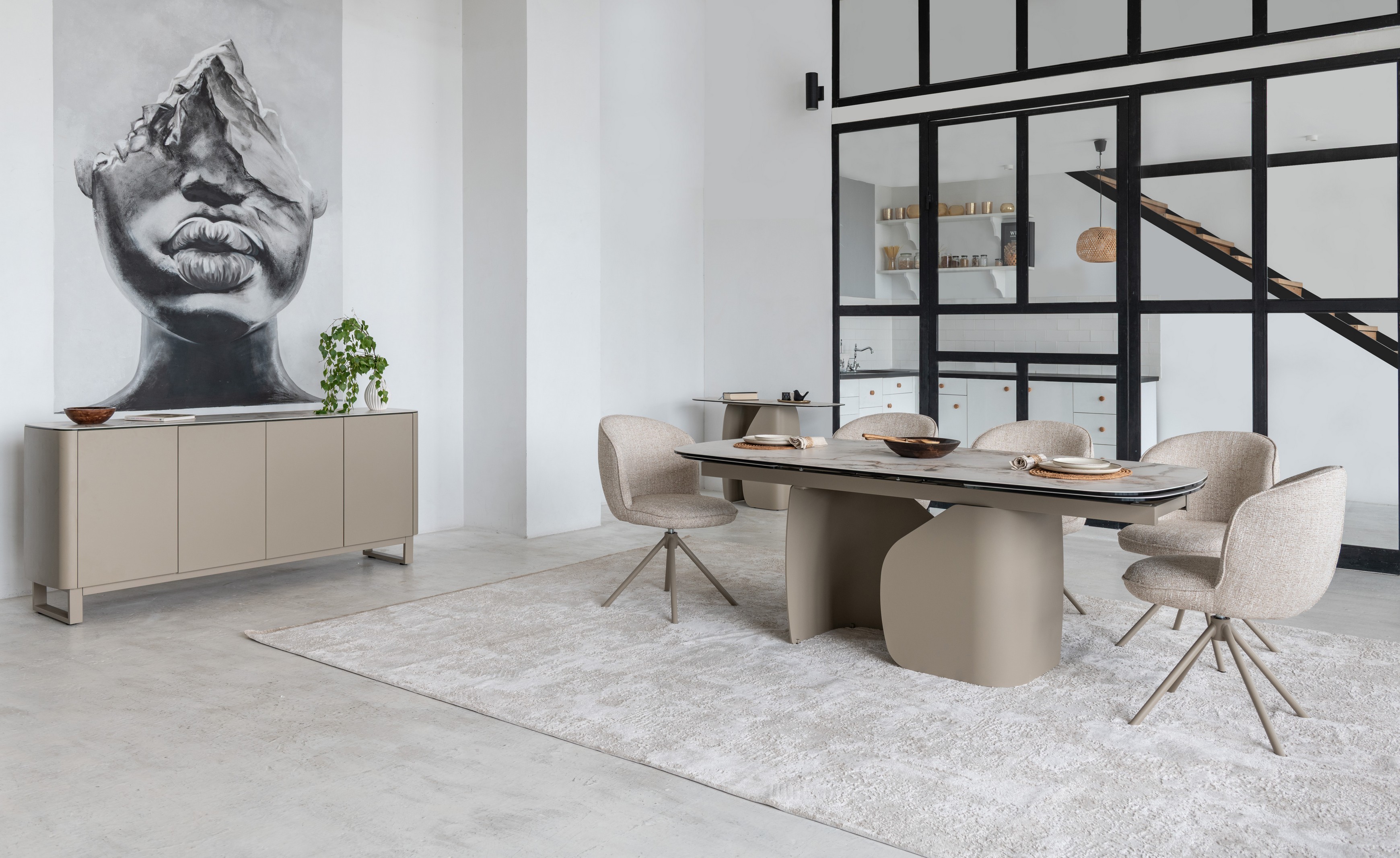 Буфет "Крістіано" аврора голд + бежевий 9