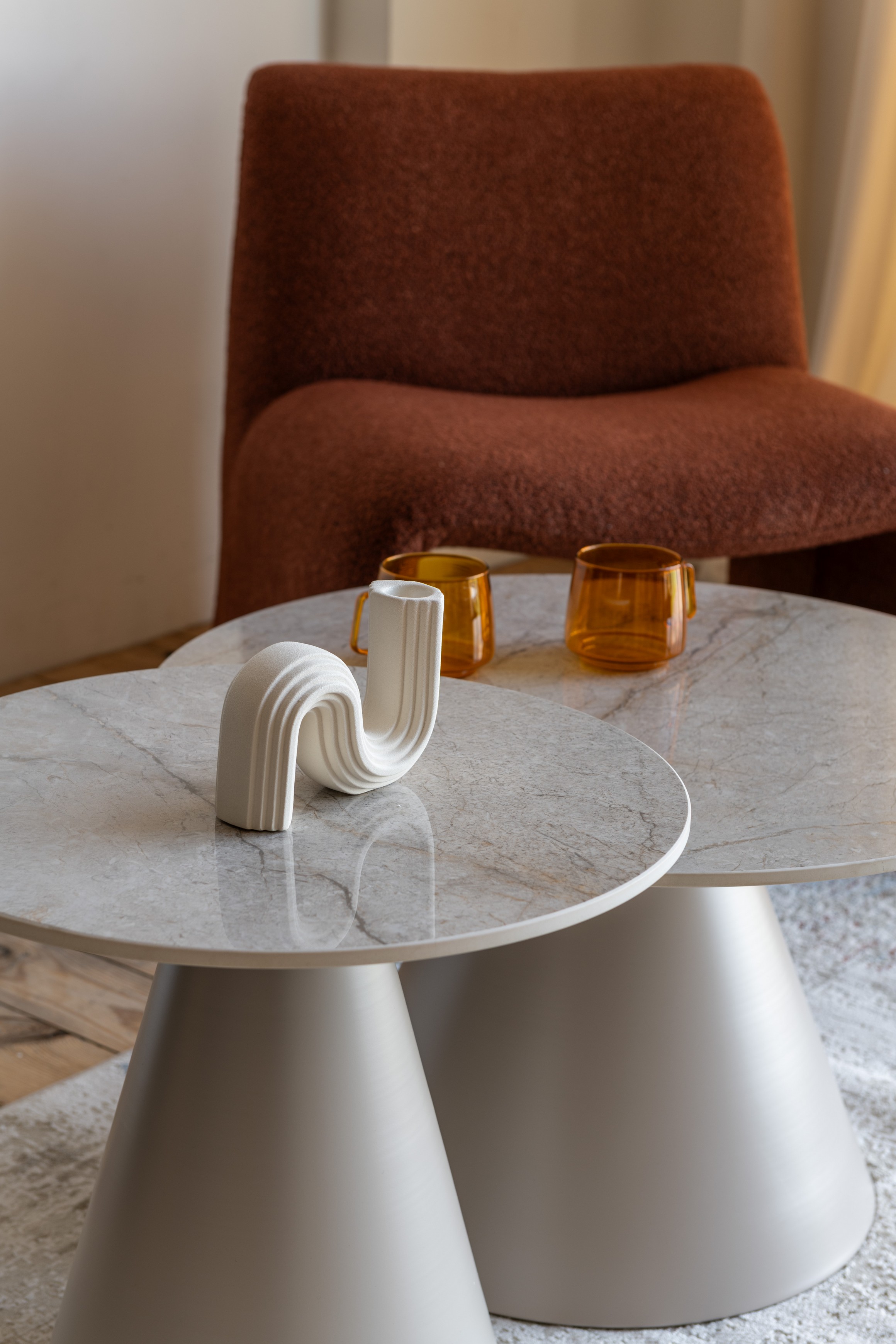 Комплект журнальних столів CT-40 Рокко містік грей + капучино 4