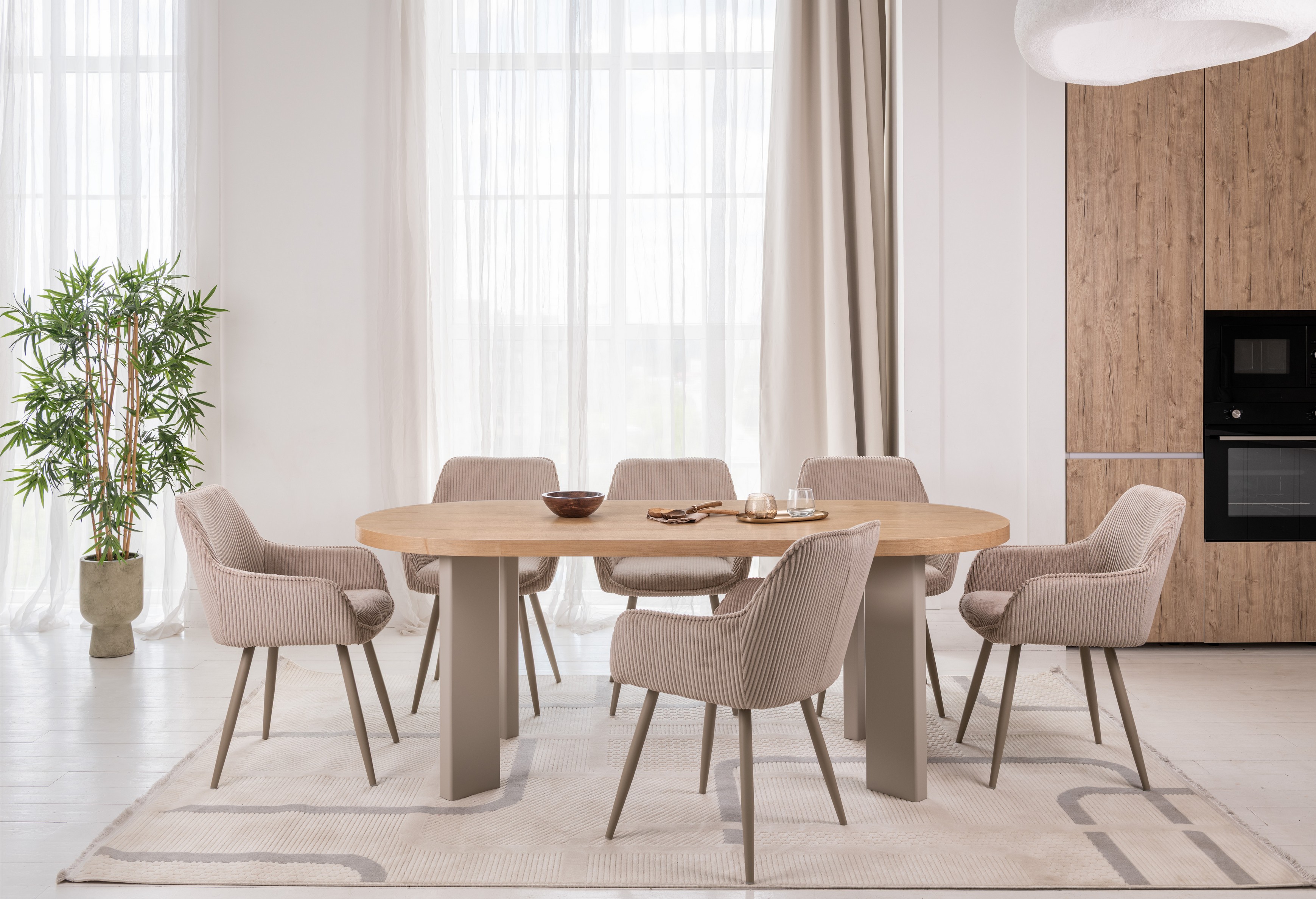 Стіл шпоноване МДФ Нікколо TM-236 ясень + теплий пісок 2