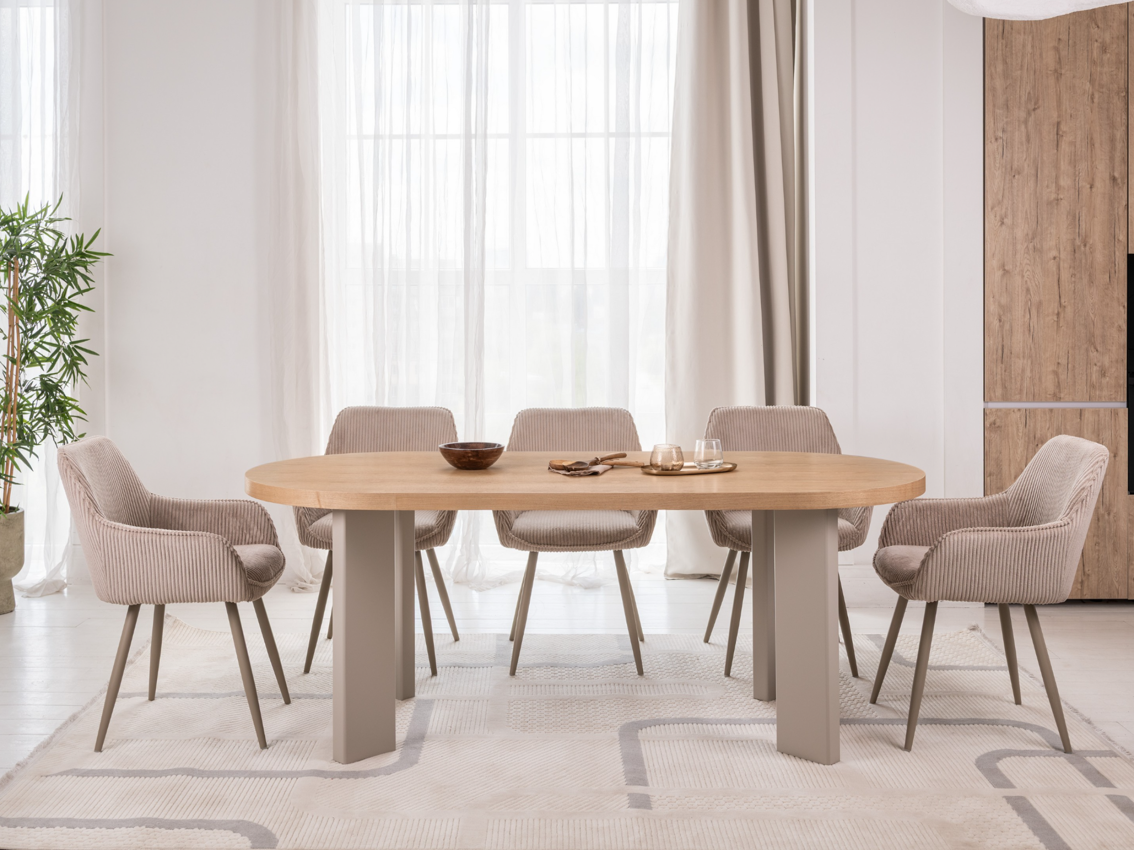 Стіл шпоноване МДФ Нікколо TM-236 ясень + теплий пісок