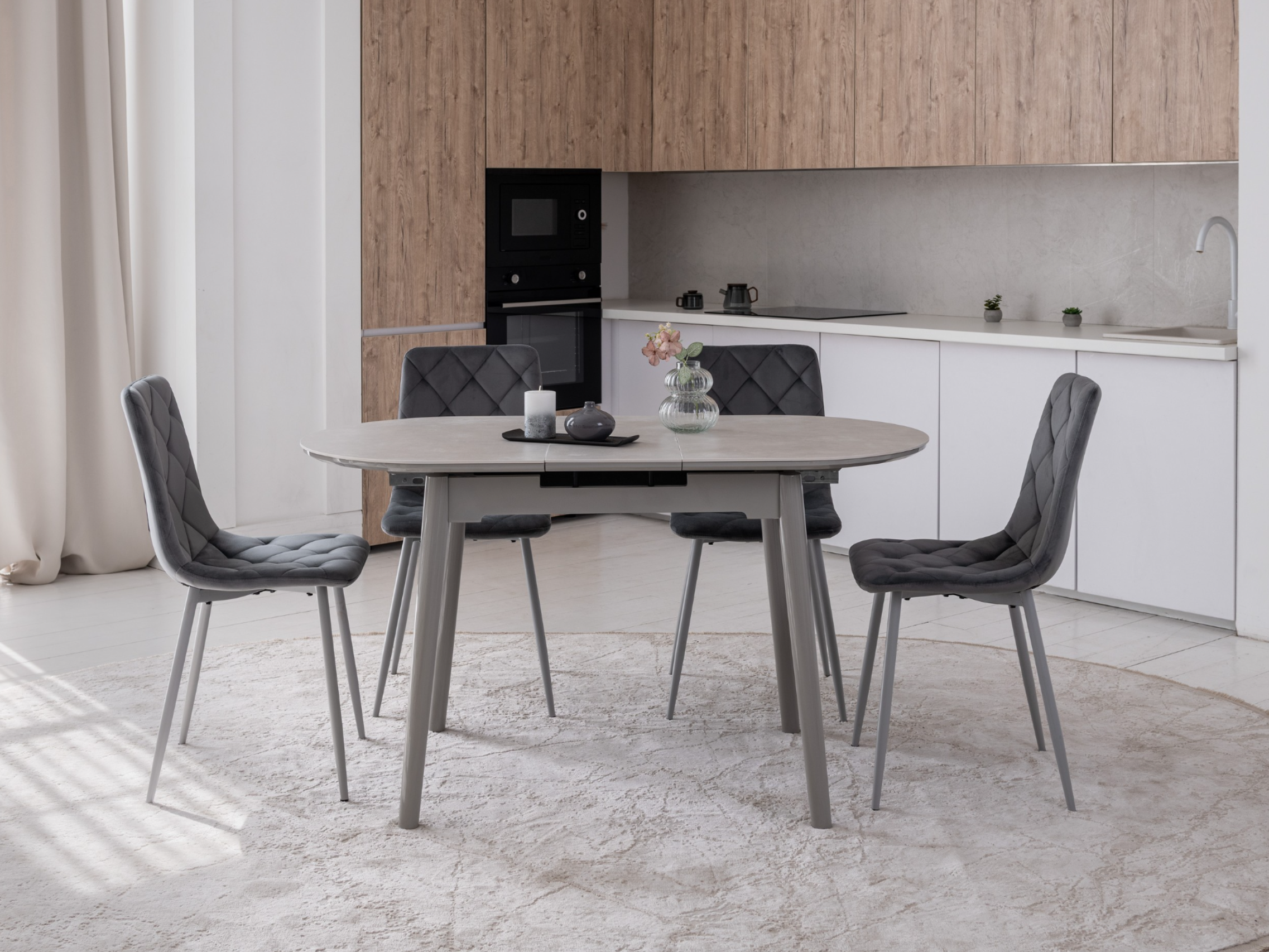 Стілець N-41 темно-сірий велюр + сірий 8